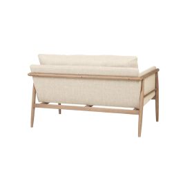 DKD Home Decor 2c24 Sofá Urban Blanco Tapizado de Poliéster y Fresno Acabado Decapé Colección Top Chairs 126.5x75x79 cm