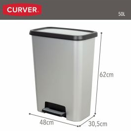 Cubo de basura Curver Gris Plástico 50 L (5 Unidades) Cubo de basura Curver Gris Plástico 50 L (5 Unidades)