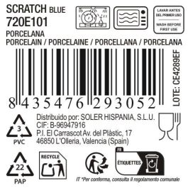 La Mediterranea Bandeja Oval Scratch Blue 20.6 x 11.7 x 2.3 cm (18 Unidades)