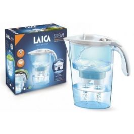 Laica J9047W2 Jarra Filtrante Agua Stream Line Blanca 2.3L Total / 1.2L Filtrada + 3 Filtros BI-FLUX. Fabricada en Italia.