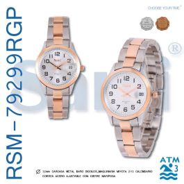 SAMI Reloj para mujer con fecha, modelo 12 nos FECHA, resistencia al agua 3 ATM, bisel bicolor IPRG y correa de acero Precio: 25.3253. SKU: B1KMQSQQBF