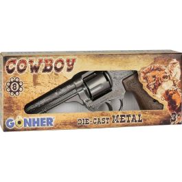 Gonher Revolver de Juguete con 8 Tiros, Color Plata, 22x5x3,5 cm, para Niños +3 Años