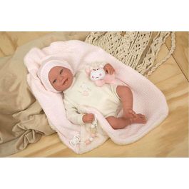 Muñecas Arias Muñeca Reborn 45 cm Viviane c/Manta y Peluche - Muñeca Reborn de 45 cm para niñas