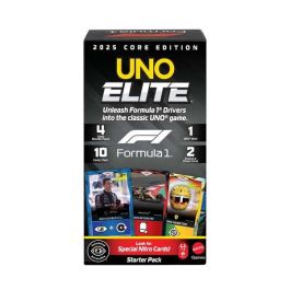 Mattel Games Juego Uno Elite F1 Starter Pack Jlv42, Juego de Cartas Edición Formula 1 2025 con Cartas Especiales Elite, Pilotos y Coches, +7 Años Precio: 19.49999942. SKU: B1HPM4FW2C