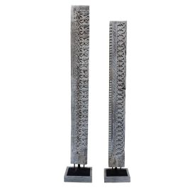 DKD Home Decor Escultura de Madera Tallada Natural Negro 10 x 129 x 15 cm Pieza Única Precio: 129.49999953. SKU: B12JQW9VGJ