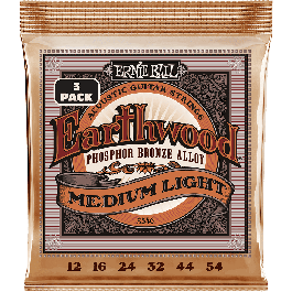 Ernie Ball Cuerdas Guitarra Acústica Earthwood Phosphor Bronze Medium Light 12-54 Tripack (3) Precio: 24.58999994. SKU: B1GV7P9BEP