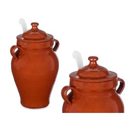La Dehesa Tinaja con Cuchara 2500 ml, Barro no Refractario, 21x30x17 cm, Color Miel