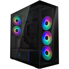 ARCTIC Xtender VG Mirror Black Midi Tower PC, EATX, Vidrio Templado, Montaje GPU Vertical, Ideal para Gaming