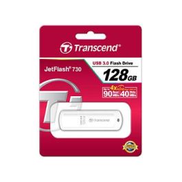 Transcend TS128GJF730 Stick de Memoria USB 3.2 Gen 1 de 128 GB, Color Blanco