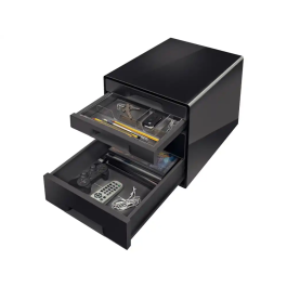Leitz Fichero Cajones Sobremesa Dual Desk Cube, 2 Cajones Grandes y 2 Pequeños, Negro/Antracita
