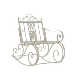 Mecedora DKD Home Decor Metal Aluminio Blanco (63 x 89 x 92 cm) Mecedora DKD Home Decor Metal Aluminio Blanco (63 x 89 x 92 cm)