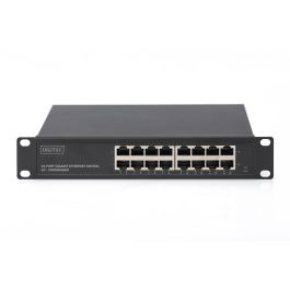 Digitus Switch Gigabit Ethernet de 16 puertos, 10" Unmanaged, No Administrado, Montaje en rack, Negro