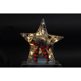 DKD Home Decor Estrella de Navidad Alpina de Ratán Natural con Luz LED, 30x30 cm, Decoración Navideña de Interiores, Pack de 6 Unidades DKD Home Decor Estrella de Navidad Alpina de Ratán Natural con Luz LED, 30x30 cm, Decoración Navideña de Interiores, Pack de 6 Unidades