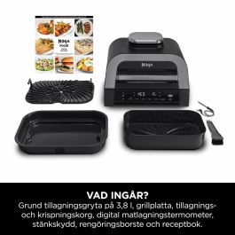 Ninja DG551EU Parrilla y Freidora sin Aceite Max 6 en 1, 1760W, 6 Modos de Cocción, Gris