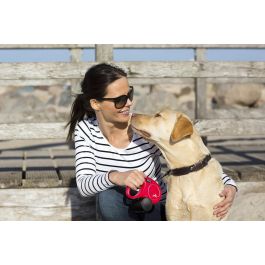Flexi Correa Retráctil New Classic para Perros Talla XS, Cinta de 3 Metros en Color Rojo, Fabricada en Plástico y Nylon