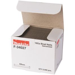 Makita F-34027 Clavos de cabeza Stauch galvanizados 1.6x64mm, 2000 unidades
