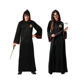 Disfraz Túnica de Mago o Hechicero Negra con Capucha Unisex Adulto Talla M-L, Poliéster para Cosplay y Teatro Disfraz Túnica de Mago o Hechicero Negra con Capucha Unisex Adulto Talla M-L, Poliéster para Cosplay y Teatro