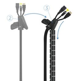 Nanocable Organizador de Cables Negro 1 metro 2.5 cm Diámetro 10.36.0001-BK