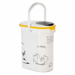 Curver Contenedor de Alimentos El Diner se sirve para Perros 10 L / 4 kg Plástico Sellado Fresco Anti-Olores Doble Apertura Blanco y Negro