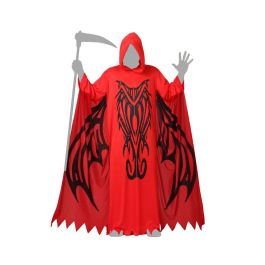 Disfraz Demonio Hombre Adulto Halloween Talla M-L - Túnica con Capa y Capucha Roja