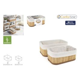 Confortime Set 2 Cestas de Almacenamiento Bambú Natural (23.5 x 16 x 9.5 cm y 20 cm) para Ordenación del Hogar (12 Unidades) Precio: 49.89000005. SKU: B19EQXGL2C