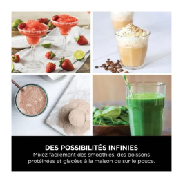 Ninja BC151EUWH Batidora de vaso portátil, 0,532 L, Picahielos, Blanco