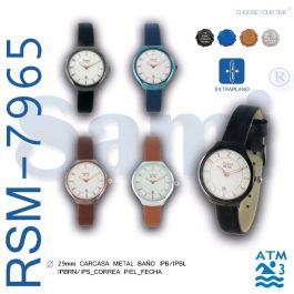 SAMI Reloj de señora extraplano en piel roja con fecha, 12 nos, referencia IP WR30 Precio: 18.0653. SKU: B1KAHVFY9V