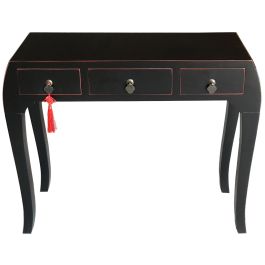 DKD Home Decor Consola Oriental Masako de Abeto y MDF, Colores Negro y Rojo, con 3 Cajones, Desmontable, 96x26x80 cm Precio: 153.69000009. SKU: S3011187