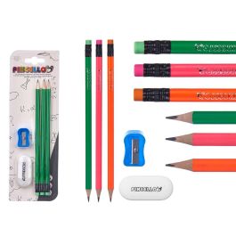 Set 3 Lapiceros Fluor Pincello con Sacapuntas y Goma, 8x24.5x1.2 cm - Azul, Naranja, Rojo, Verde (48 Unidades) Set 3 Lapiceros Fluor Pincello con Sacapuntas y Goma, 8x24.5x1.2 cm - Azul, Naranja, Rojo, Verde (48 Unidades)
