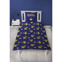 Pokemon AAART15014 - Juego de Cama Pikachu y Poké-ball Microfibra - Funda Nórdica 140x200 cm + Funda Almohada 63x63 cm