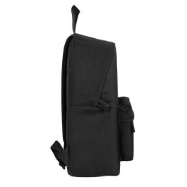 Safta Mochila Escolar Basic Negra 33x42x15cm para Niños y Niñas, Perfecta para Guardería, Primaria o Uso Diario