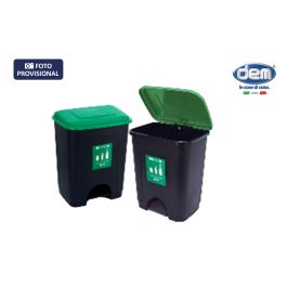 Inde Cubo con Pedal Ecoponto 35L para Reciclaje de Vidrio, 40 cm Ancho x 46 cm Alto x 33 cm Largo (6 Unidades)