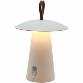 Lumisky LUM3760093546522 Lámpara de mesa inalámbrica FUNGY, LED blanco cálido, Aluminio, Mango de cuero, Al. 29 cm