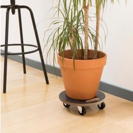 Bricotech Base Redonda Madera con Ruedas 38 x 11 cm