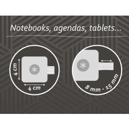 Antartik Portaboligrafos Autoadhesivo para Cuaderno Note con Elastico hasta 15 mm Grosor, Negro