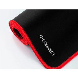 Q-connect Alfombrilla XXL Negra con Borde Rojo para Ratón 900x400 mm