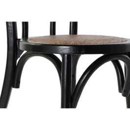 DKD Home Decor Silla Horeca Vintage de Olmo y Ratán Negro - Medidas 43x44x89 cm, Altura Asiento 46 cm
