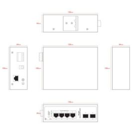 Ernitec Switch PoE Gestionado Industrial 4 Puertos Gigabit 10/100/1000Mbps con 2 Uplink SFP