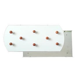 Sie Perchero de Pared Blanco con 8 Colgadores de Madera de Haya 350x770 mm