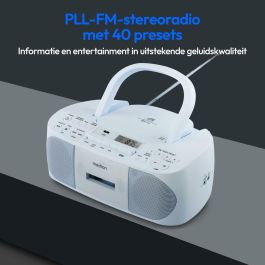 Medion AAAPE16805 Radio CD K7 FM con 2x3W RMS - Reproductor de Música Compacto y Portátil, Azul