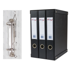 Pardo Módulo Archivador 3 Archivadores de Palanca Folio 2 Anillas 40 mm Negro 350x200x300 mm