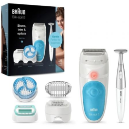 Braun Depiladora Eléctrica Silk-épil 5 Serie 5-815 con Batería, Resistente al Agua, Incluye 5 Accesorios, Perfiladora Bikini y Cabezal de Afeitar Precio: 116.50000032. SKU: B1A5Z5A2TB