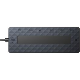 HP Universal USB-C Multiport Hub con 7 Puertos, Doble Pantalla 4K (HDMI 2.0, DisplayPort 1.2) y Power Passthrough para PC