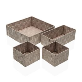 Juego de Cestas Versa Paja Polipropileno Fibra de maíz 26 x 8,5 x 26 cm