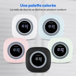 Medion MED1737362723132 Radio de Ducha FM Bluetooth IPX6 con Soporte de Ventosa, Blanco