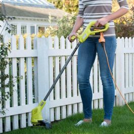 Ryobi Recortadora de Hilo Eléctrica 350W para Jardín, Bordeadora de Césped con Corte Ø 25 cm y Alambre Ø 2x1.5 mm