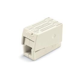 Wago Conector rápido en línea presilla 3 vías, 2 rígidos + 1 rígido/semirígido/flexible, ø máximo 2.5 mm², blanco