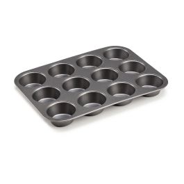 Kinvara Molde Cocina Metal Antiadherente para 12 Magdalenas/Muffins, 26x20 cm, Gris Oscuro, Apto Horno (Set de 24)
