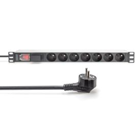 Digitus PDU 1U 7x CEE 7/5 Tomas Schuko Conmutada 230V/16A Negra Montaje Rack