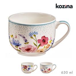 Kozina Tazón con Diseño de Flores, 630 ml, Varios Modelos, Ø12 x 15.5 x 9 cm Precio: 4.79000038. SKU: B12WS4HX94